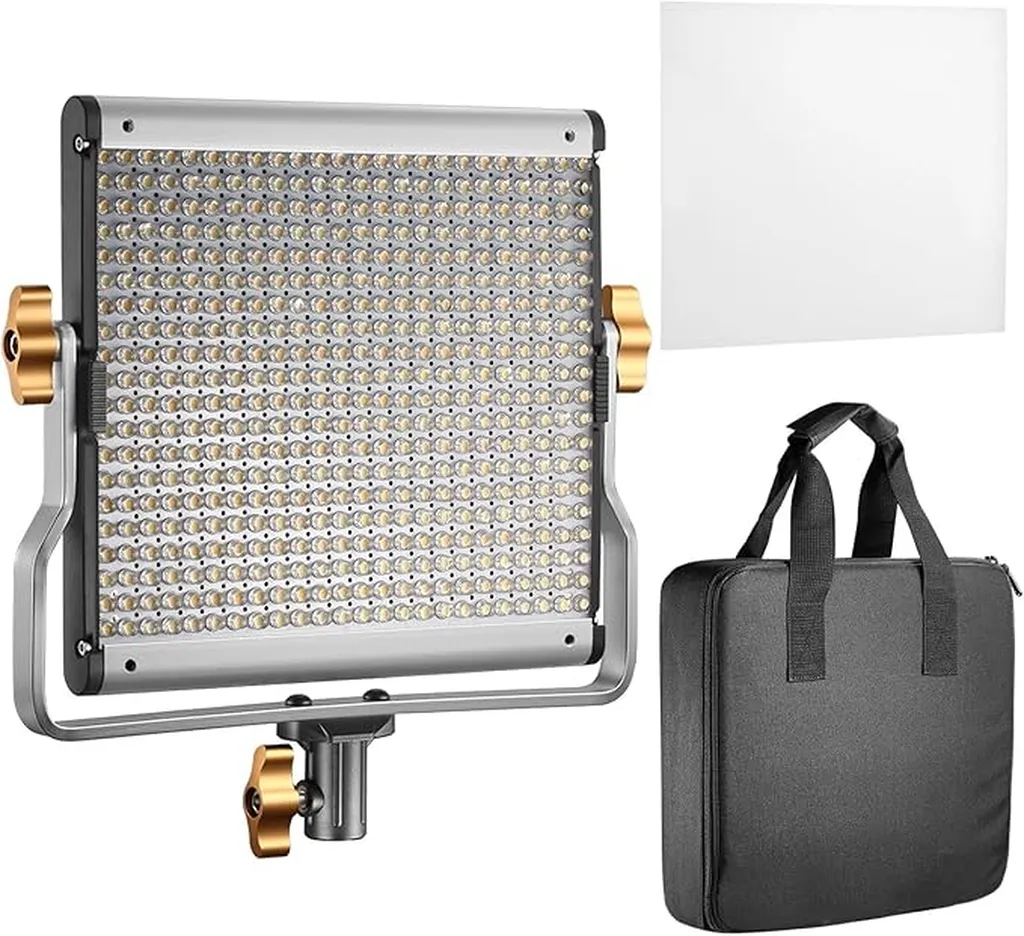 Neewer 480 LED Panneau Lumière Studio Vidéo Eclairage pour Photo, 3200-5600K CRI 96+ Bi-Couleur Intensité Réglable avec Montage U