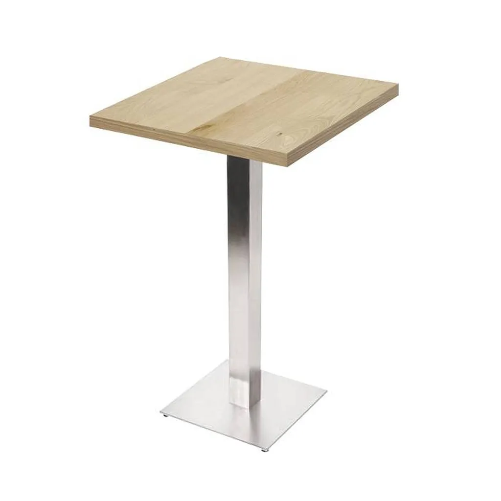 Location de guéridon pied inox et plateau bois à Lyon