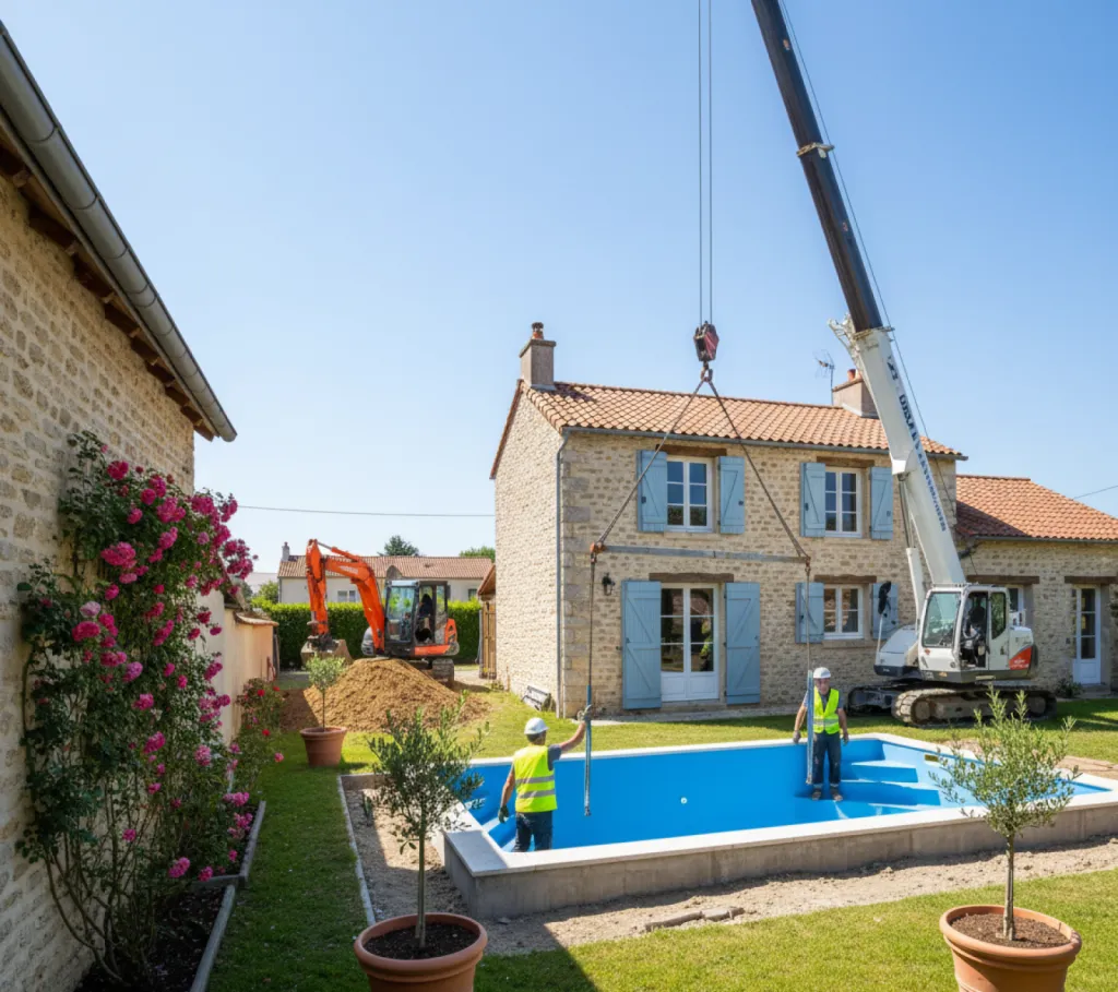 Contruction d'un piscine de 10m² avec Alohapiscines.com - Landes et Gironde