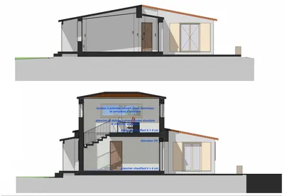 Architecte d’intérieur et Architecte DPLG pour réhabilitation et surélévation de villa existante avec la création d’une piscine à Calas 13480