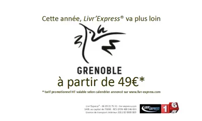 Livraisons Livr'Express entre Lyon (69) et Grenoble (38) à petit prix