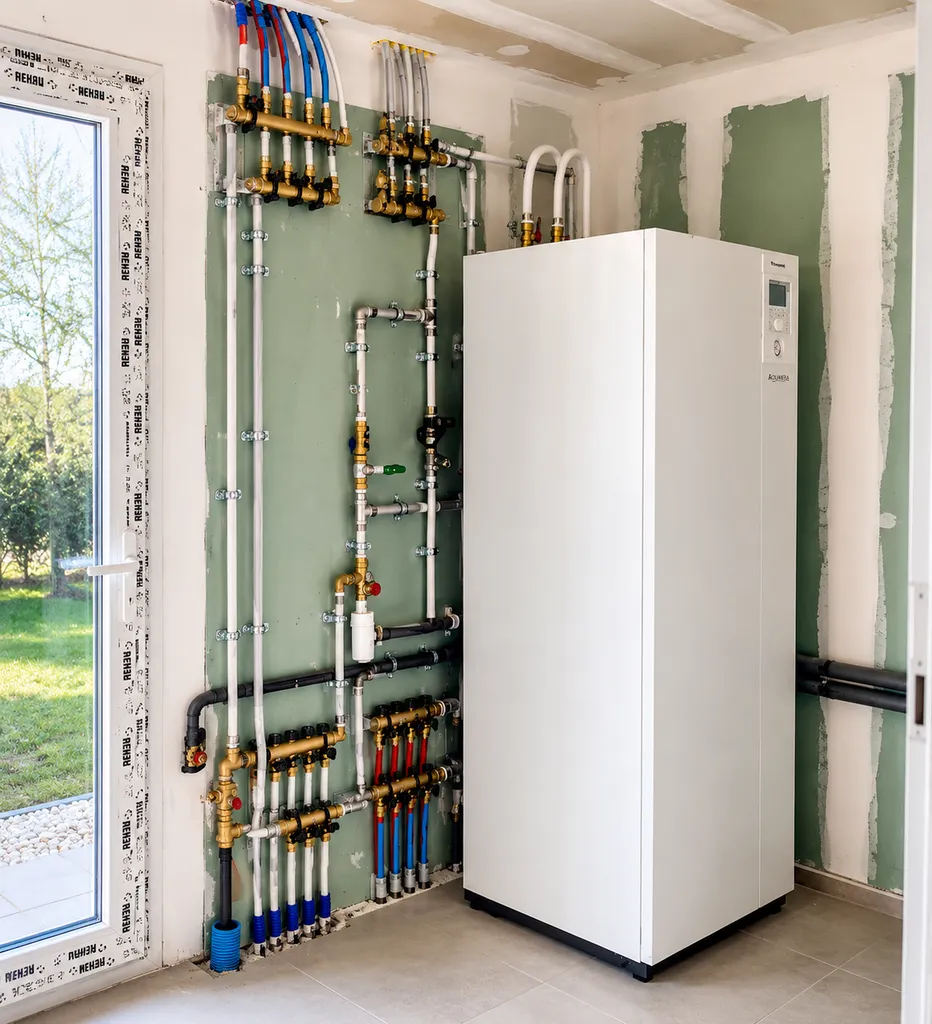 Installation d'une pompe à chaleur air/eau Atlantic avec radiateurs et eau chaude sanitaire en rénovation à Cavaillon dans le Vaucluse (84)