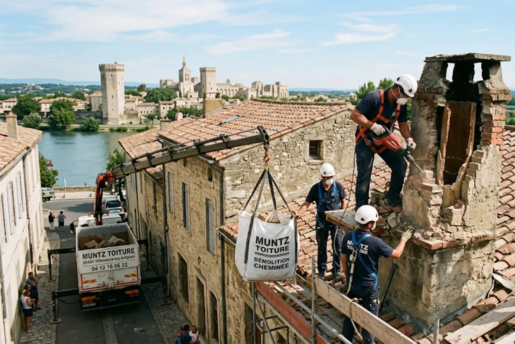 Entreprise pour démonter un conduit de cheminée maçonne à Villeneuve les Avignon 30400 dans le département du Gard