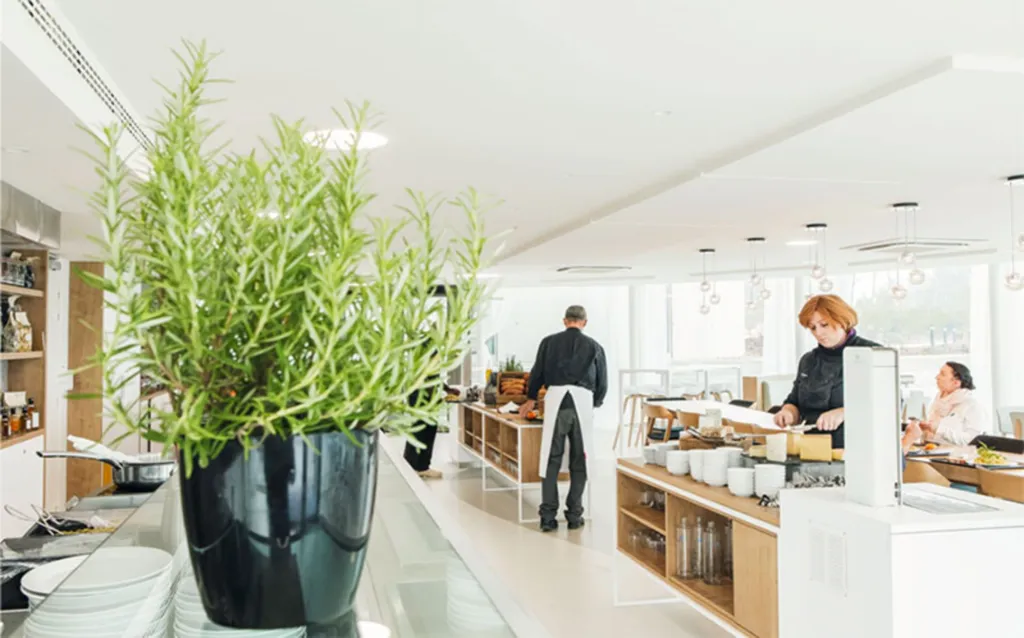 Restaurant avec Vue sur la Sainte-Victoire au thecamp Hotel and Lodges à Aix-en-Provence