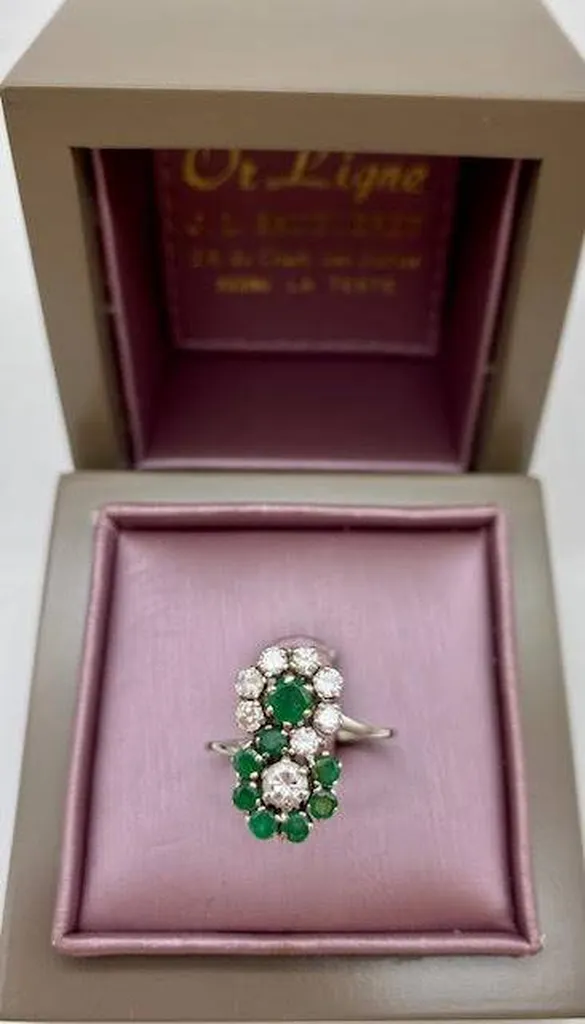 L'élégance sublime : Découvrez la bague Toi & Moi en or blanc 750/1000ème chez Or Ligne en dépôt vente près de Biganos