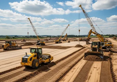 Travaux de terrassement pour création plateforme industrielle avec gestion portance remblais compactage haute performance à Dijon