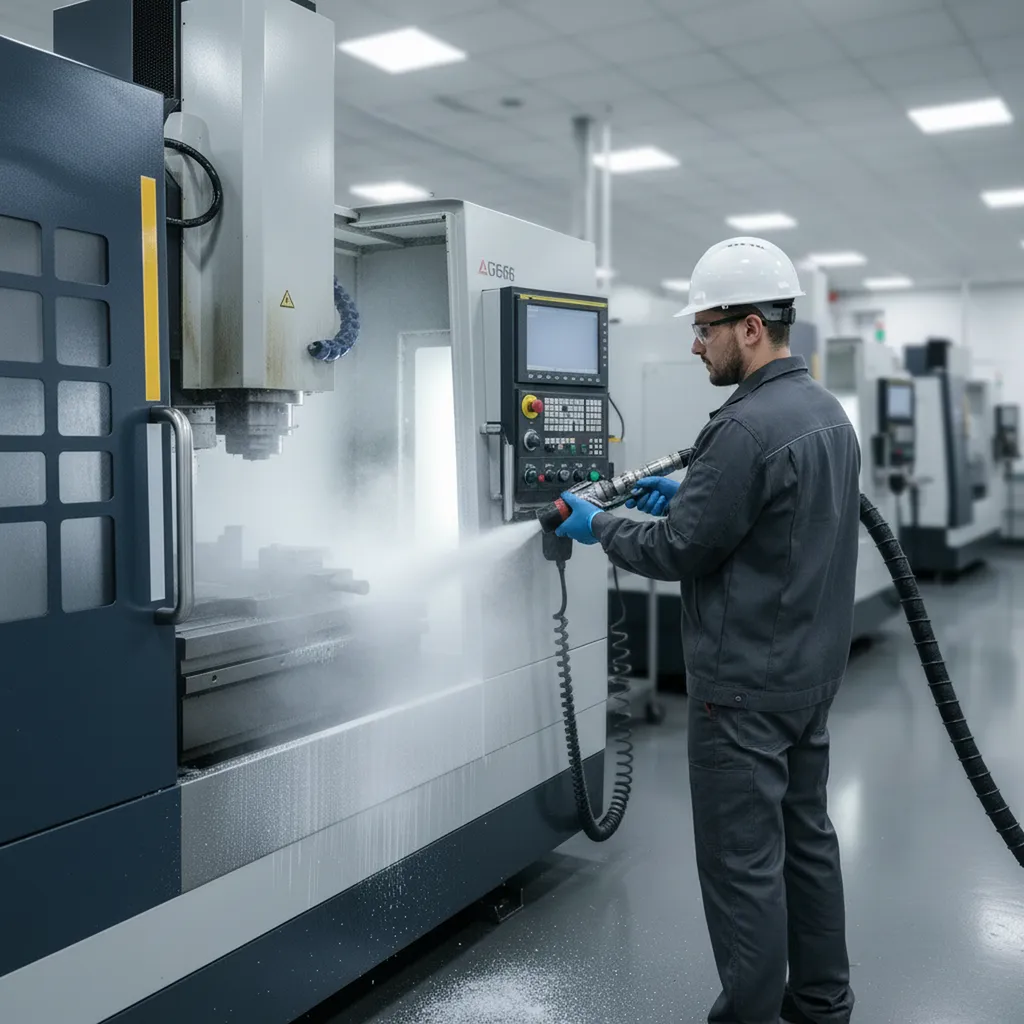 Nettoyage cryogénique de machines-outils CNC à Drancy : préservation de la précision d'usinage sans démontage ni risque de corrosion des glissières