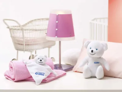 doudou ours blanc laboratoire Gallia