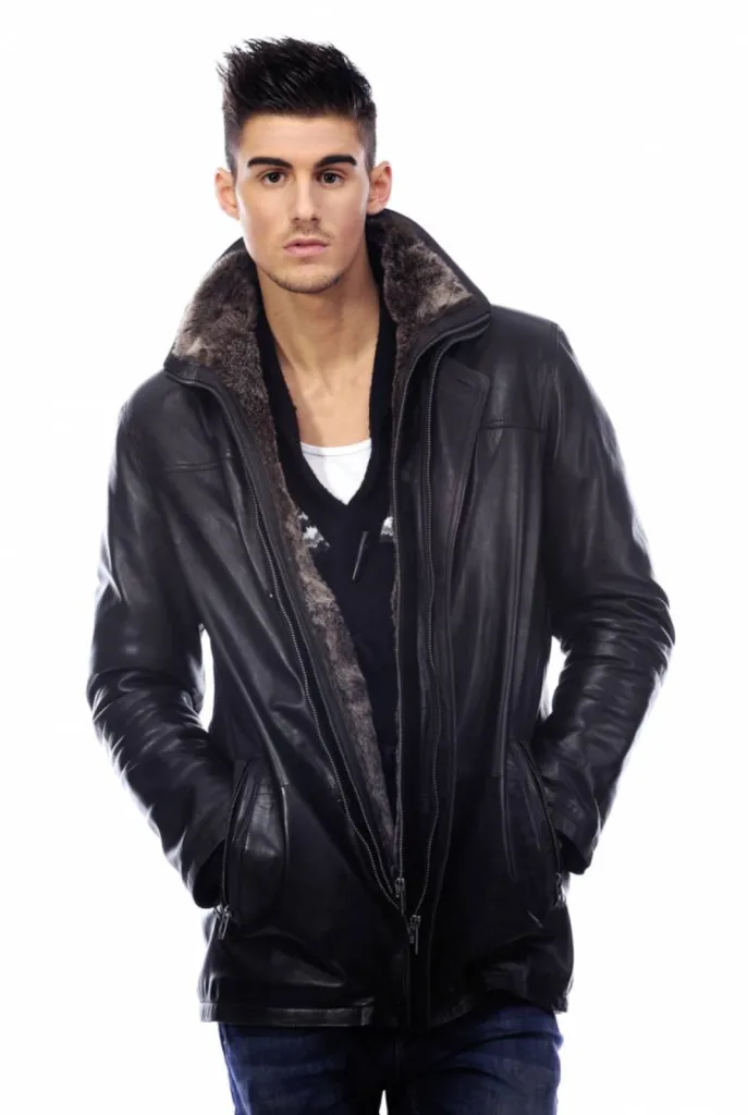 veste cuir agneau parmenture amovible