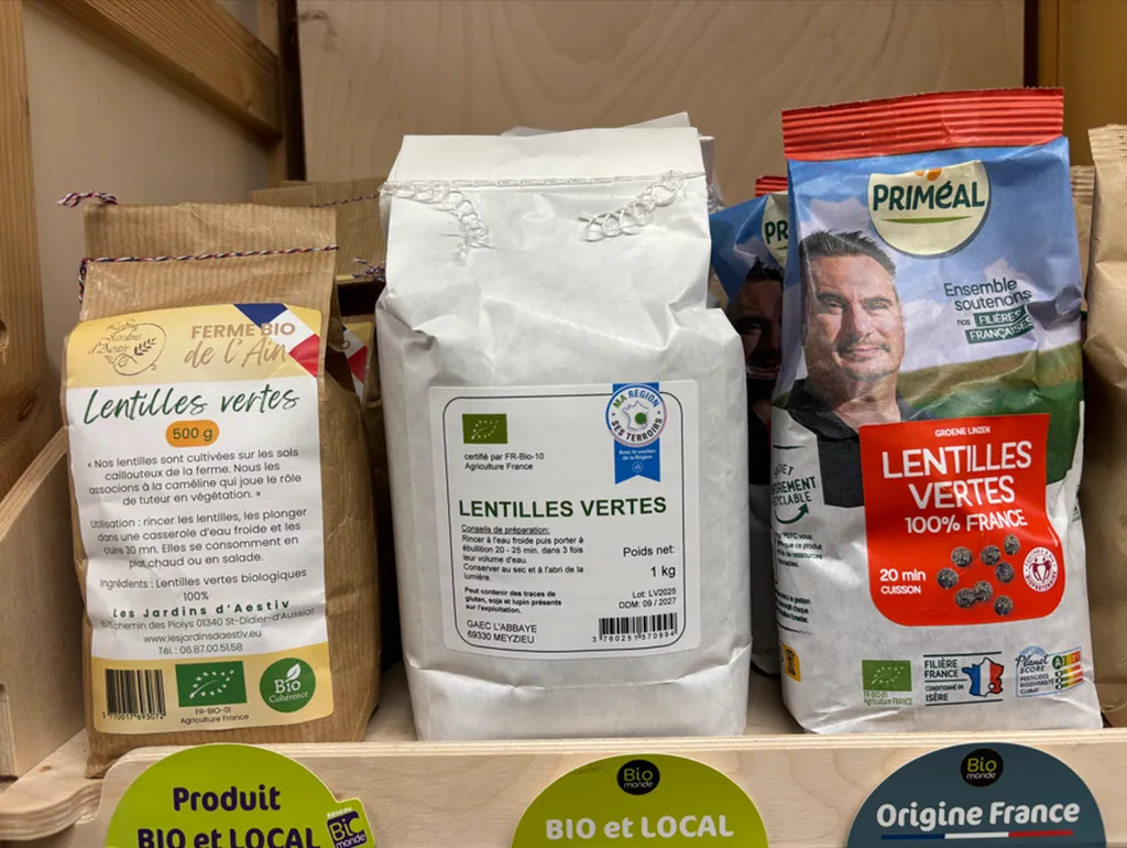lentilles vertes bio et locales