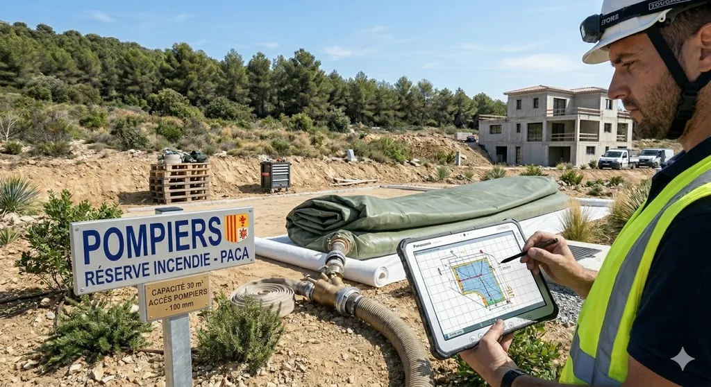 Accompagnement permis de construire en PACA avec étude DECI réserve incendie conformité SDIS et validation dossier construction