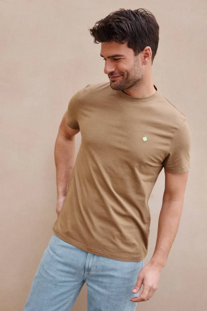 T-shirt JAQK Beau Pic marron froid l'élégance naturelle en coton bio GOTS chez La Suite by Urban Chic à Dieppe