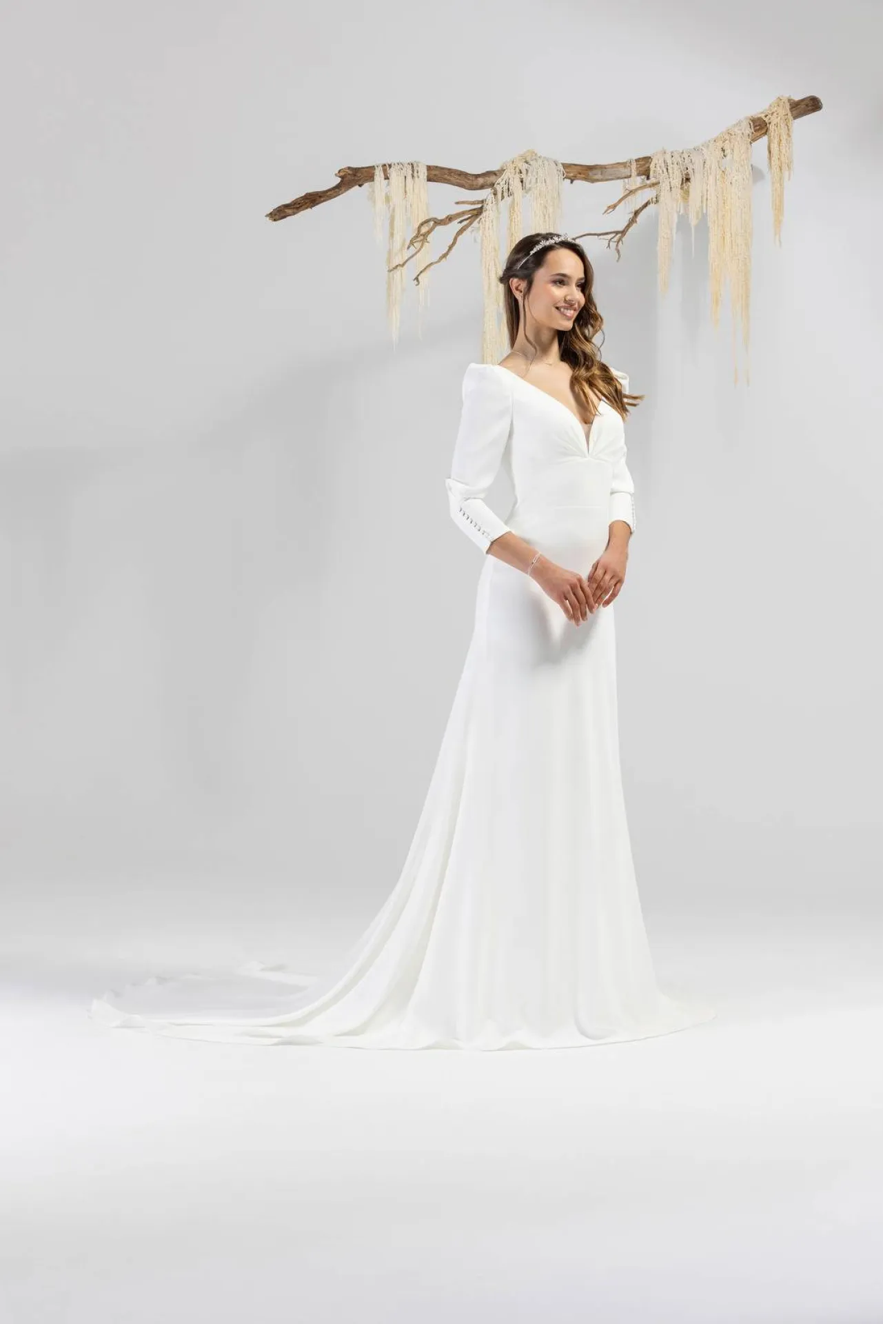 Robe de mariée en crêpe fluide