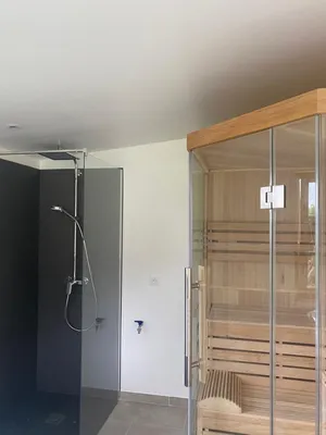 PEINTURE VELOURS DANS PIÈCE HUMIDE, SAUNA, HAMMAM..ET SATURATEUR SUR BOISERIE AUTOUR DE BOURG ACHARD 