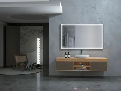 À Yvetot, proche de Rouen le miroir carré ABILITY met en valeur chaque détail de votre espace beauté.