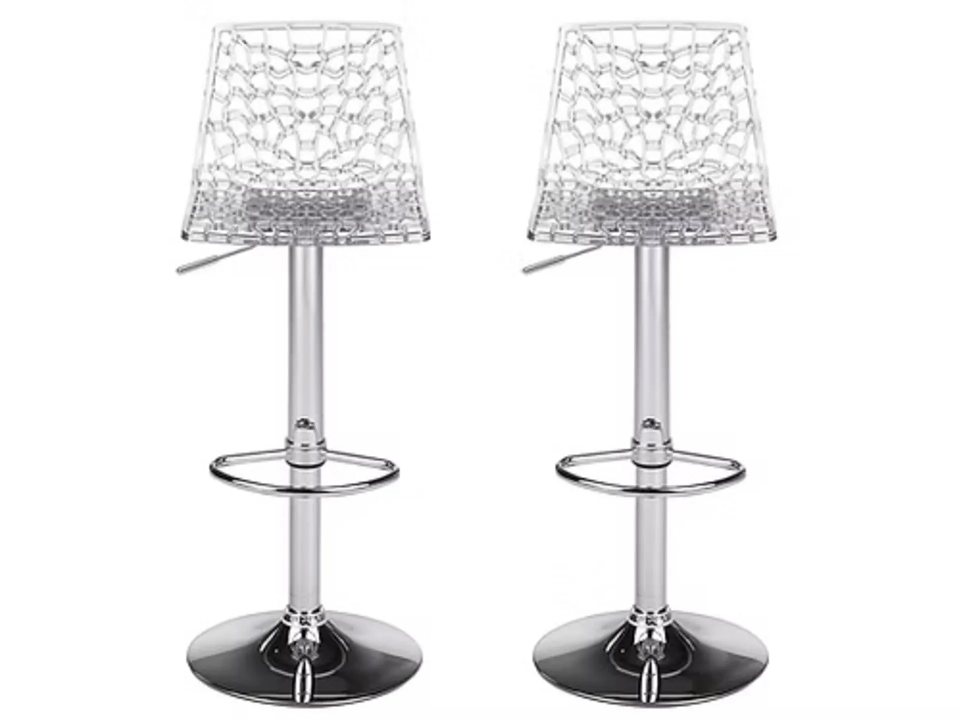 LOT DE 2 CHAISES HAUTES PLEXI DESIGN