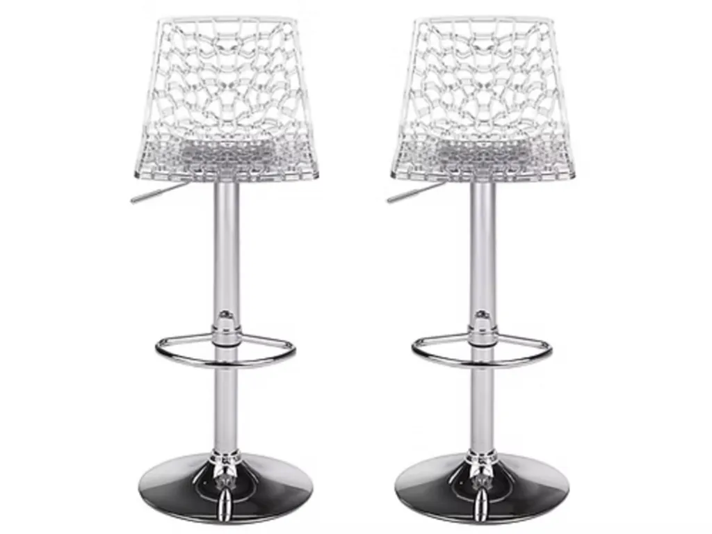 LOT DE 2 CHAISES HAUTES PLEXI DESIGN