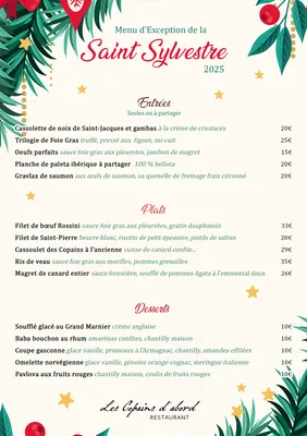 Menu Nouvel an 2026 pour le 31 au soir à Toulouse