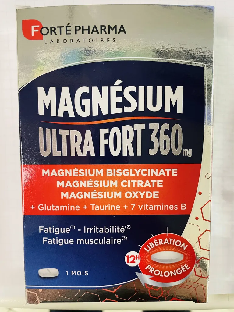Magnesium ULTRA fort 360mg, bisglycinate, citrate et oxyde pour fatigue en pharmacie