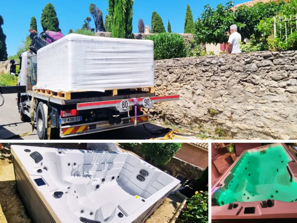 Installation d’un spa de nage Hydrolux Spa Athena 3.9 à Uzès, dans le Gard !