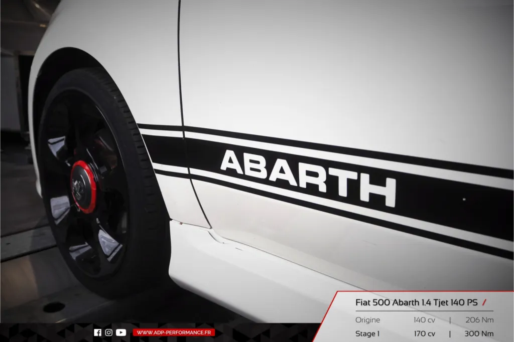 Reprogrammation moteur Nimes - Fiat 500 Abarth 1.4 Tjet 140cv - ADP Performance