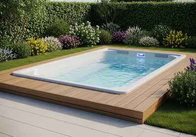 Mini piscine Novas R Atrium Line, version raffinée et personnalisable pour jardin ou terrasse élégante et intime