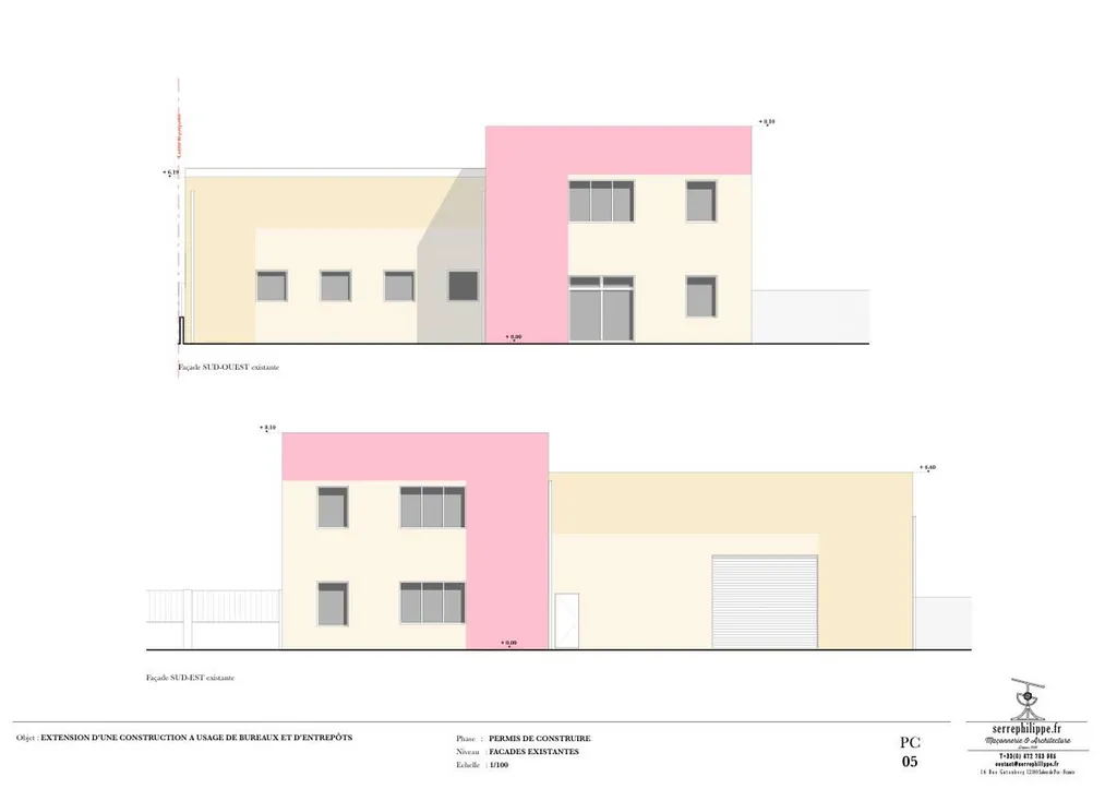 Conception d'une extension d'un immeuble de bureaux et d'entrepôts à Salon de Provence