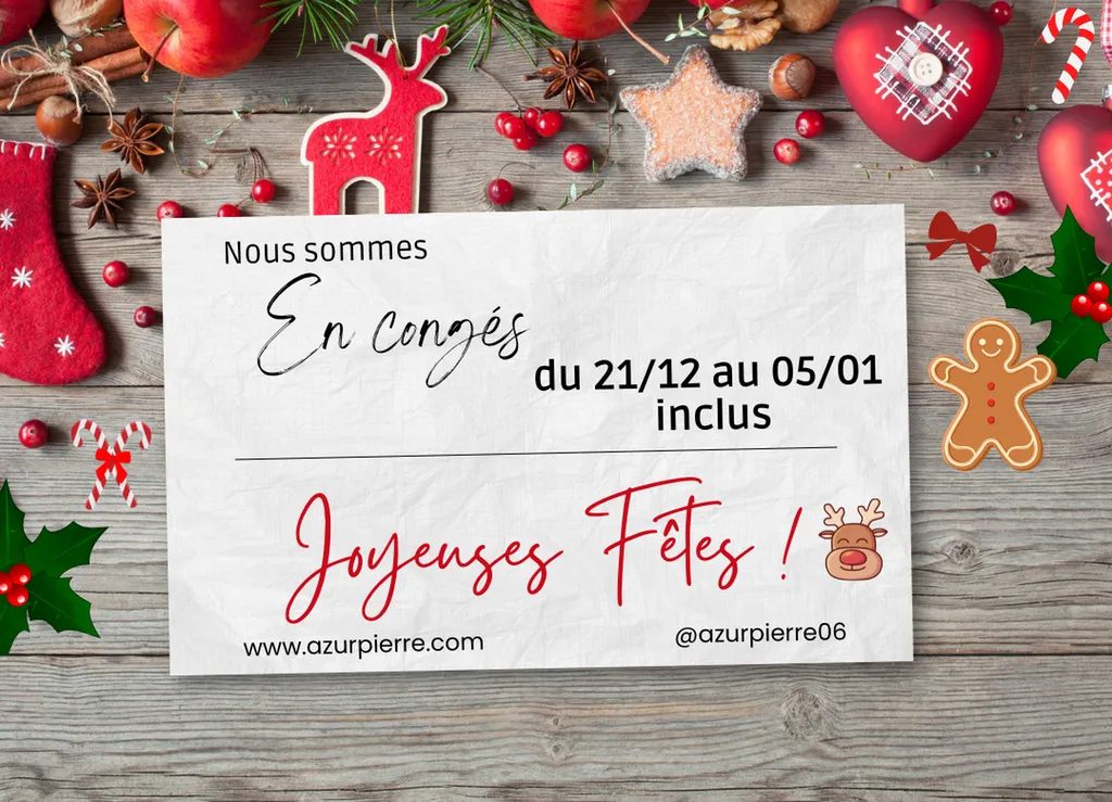 Fermeture noël Azur Pierres