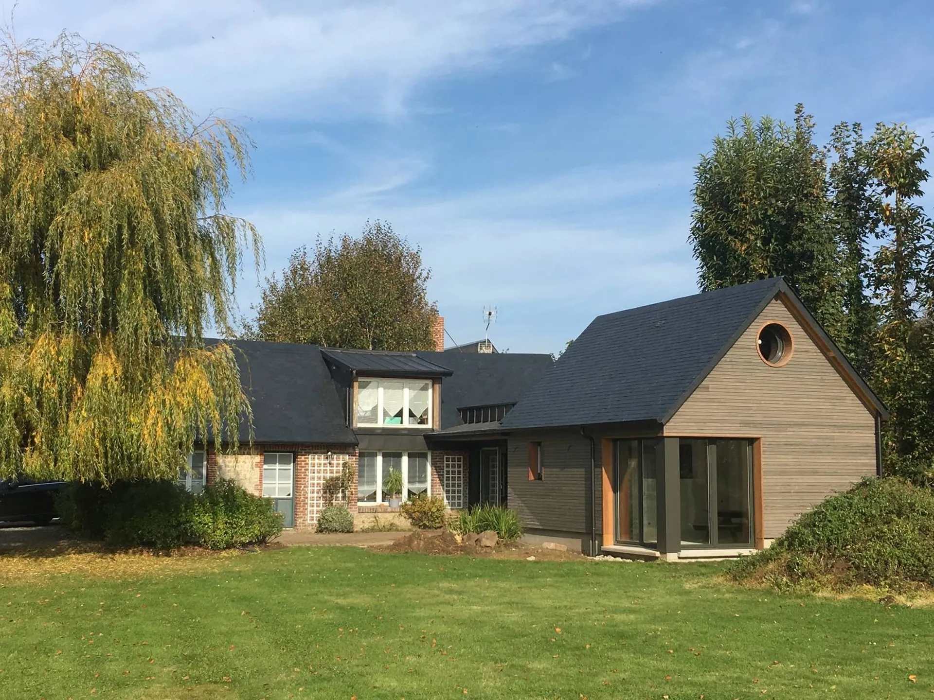 Création d'un agrandissement proche d'Etretat 76 en maçonnerie et couverture