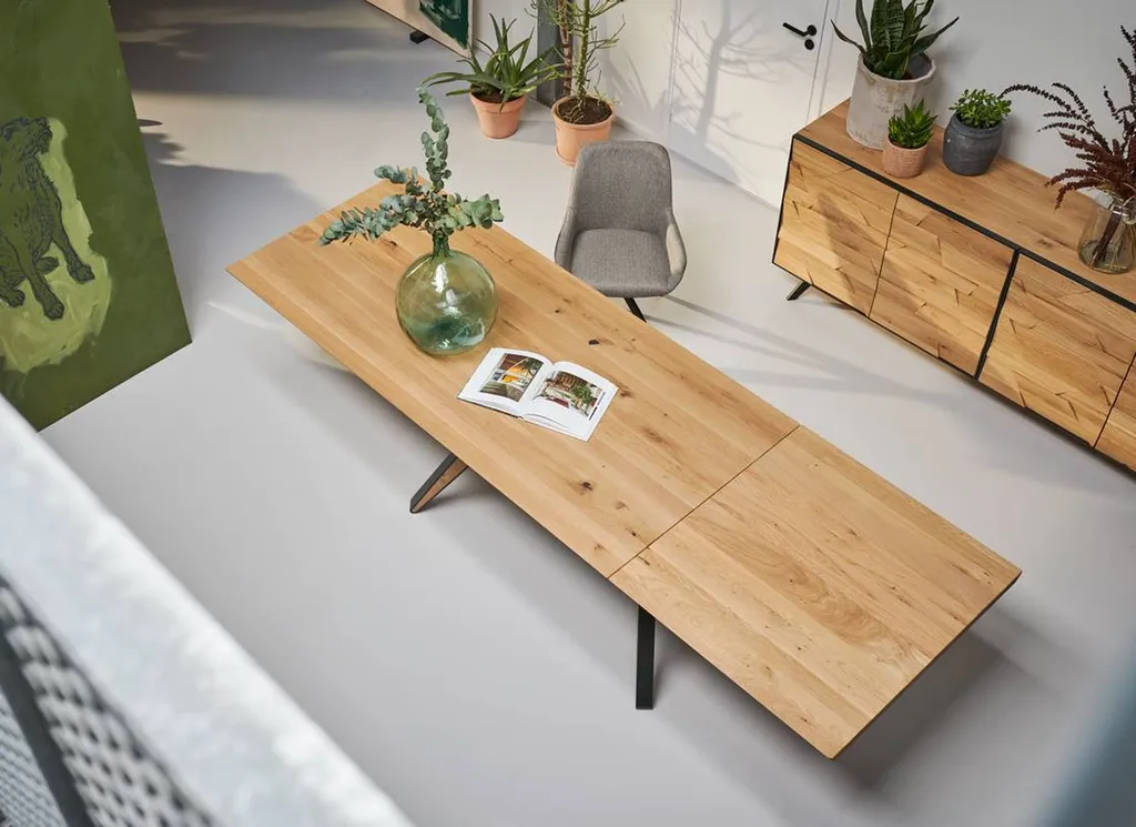 table à manger rectangulaire avec rallonge en bois et en métal Hyères près de Toulon