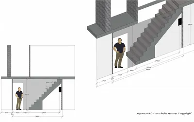 architecte d' intérieur pour rénover et décorer une villa sur region d' Aix-En-Provence escalier