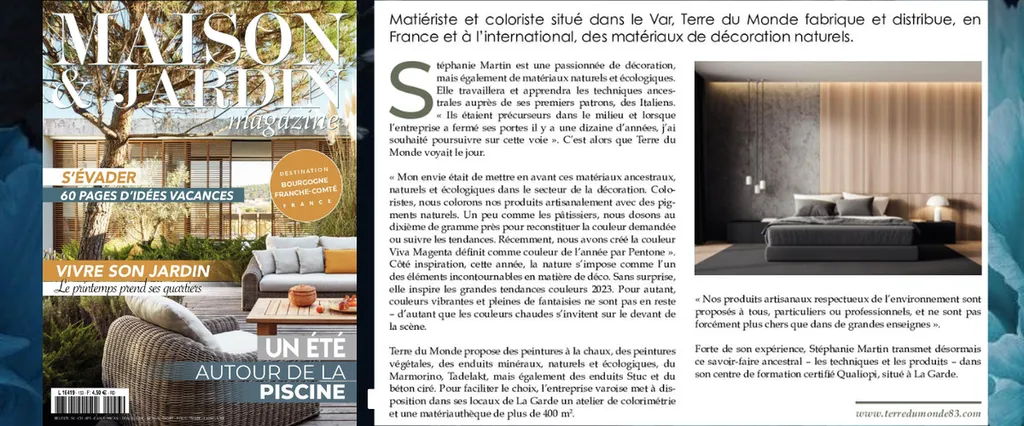 Terre du monde de nouveau à l’honneur dans le magazine Maison&jardin !