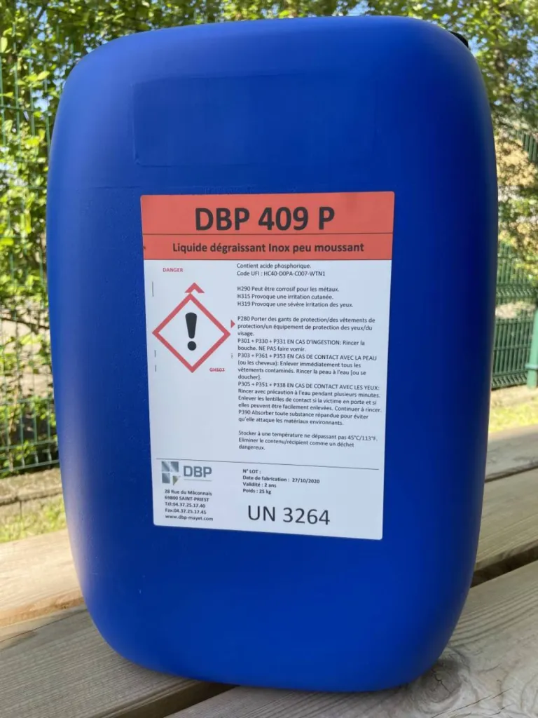 DBP 409 - Produit de nettoyage et de dégraissage de l'inox - Lyon (69)