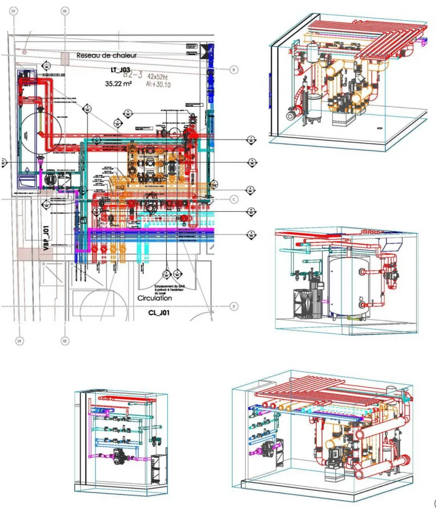 Etude d'exécution BIM CVCD et Plomberie pour la construction d’un projet immobilier à Paris, le bâtiment Tertiaire H2B