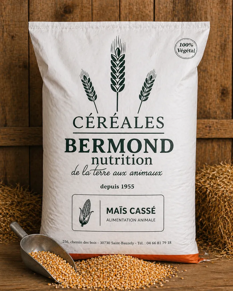 Maïs cassé alimentation volaille basse-cour céréale concassée énergie rapide digestion facile poules canards élevage nutrition naturelle qualité professionnelle