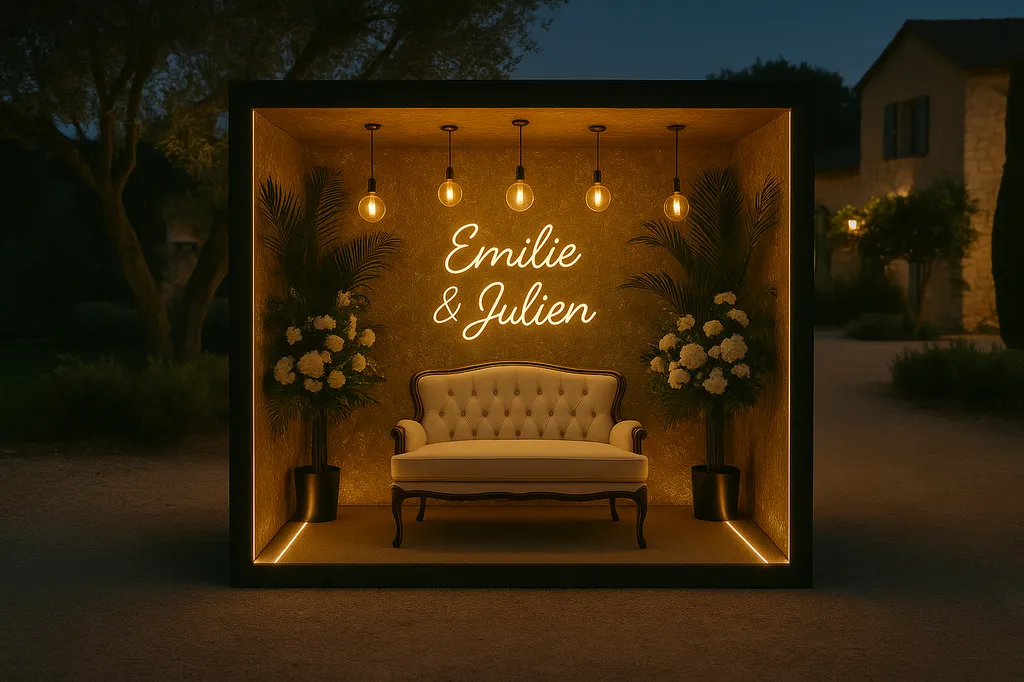 Espace photo pour mariage thème royal à Aix-en-Provence et en France
