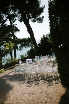 symbolic ceremony in beach french hotel