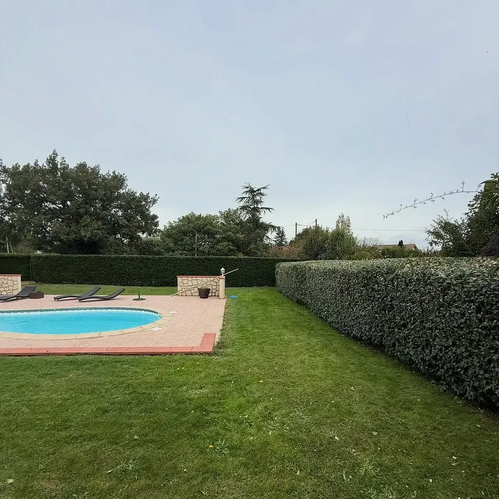 Taille complète de haies et massifs en périphérie toulousaine proche de Blagnac : entretien paysager haut de gamme par LT Paysage