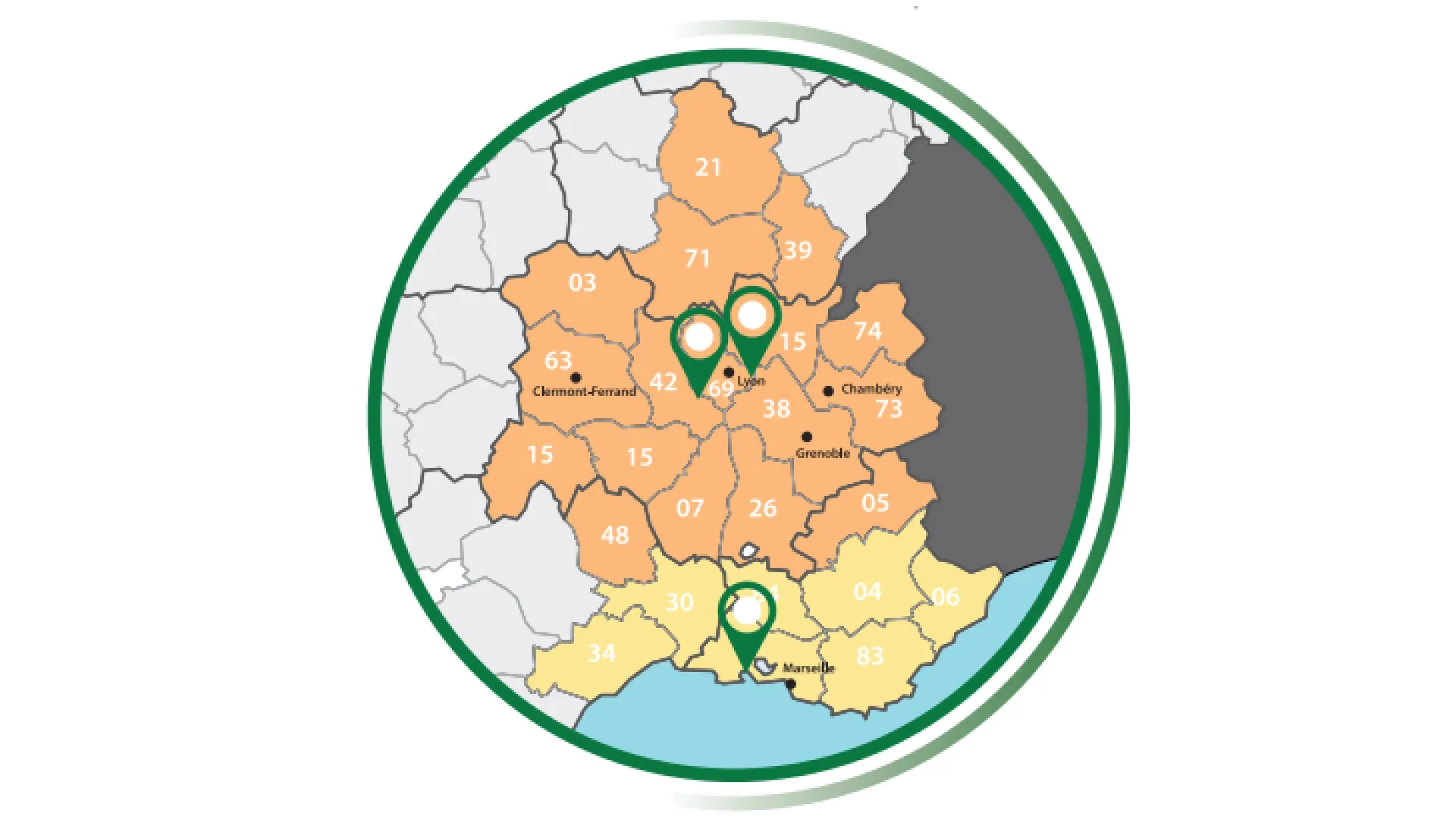Zone géographique avec nos agences