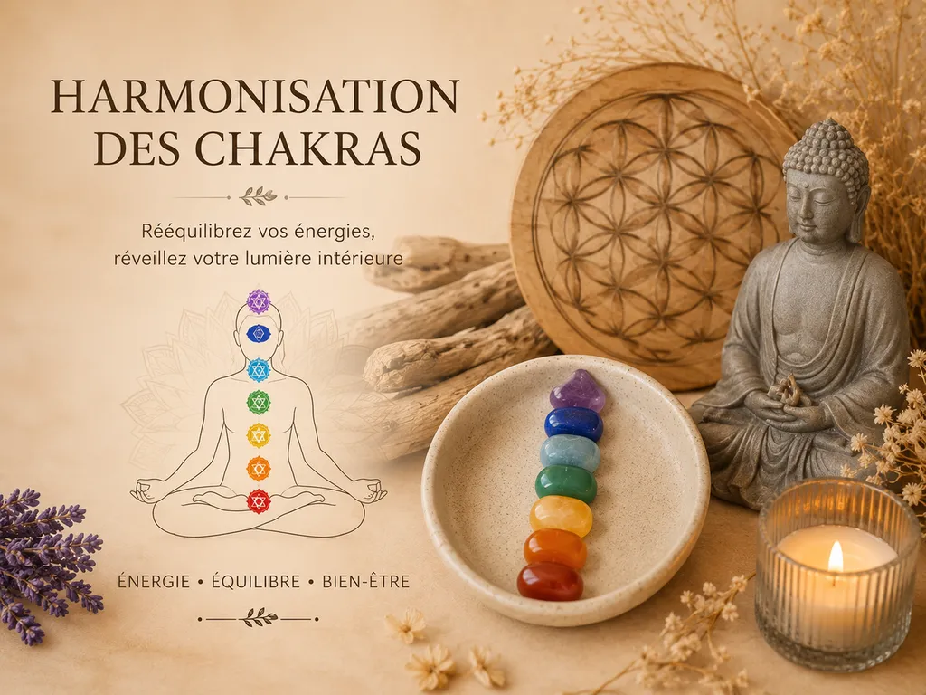 Harmonisation des chakras avec des pierres naturelles et minéraux - harmonie Céleste