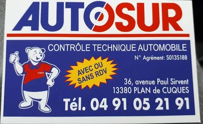 contrôle technique tous véhicules sur rendez vous avec remise de 20% pour les élèves 13380 Plan de Cuques AUTOSUR