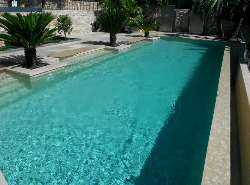 mosaique beige eau verte naturelle