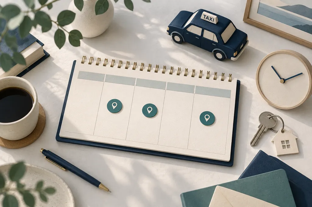 Illustration de la préparation d’un calendrier de trajets réguliers en taxi