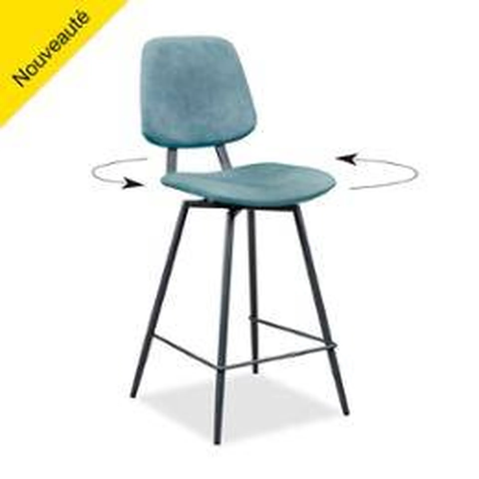 CHAISE DE BAR MARGOT TEXTILE ENDUIT BLEU VINTAGE