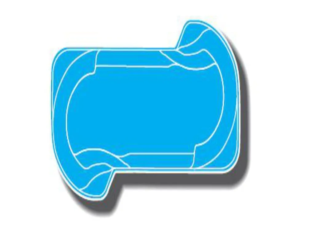 Piscine coque polyestere à fond plat de dimension 8Mx 4.10M et 1M60 de profondeur (cologne) à Le Tilleul 76790