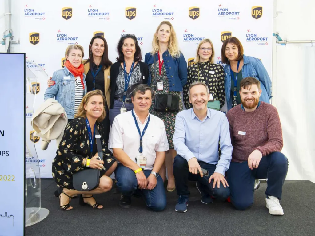 reportage événementiel inauguration du nouveau Hub UPS Lyon Saint Exupéry photo équipe