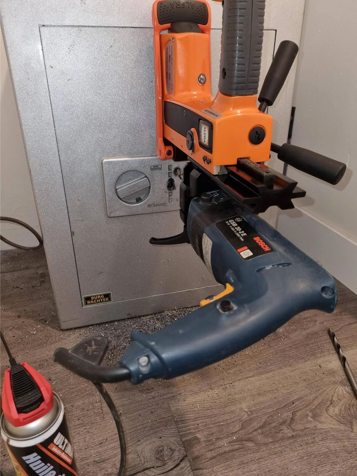 perçage coffre fort suite à panne combinaison