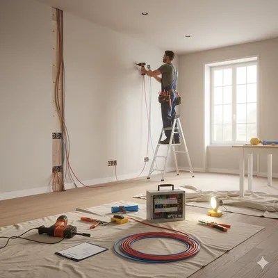 Artisans effectuant une rénovation électrique complète à Talence