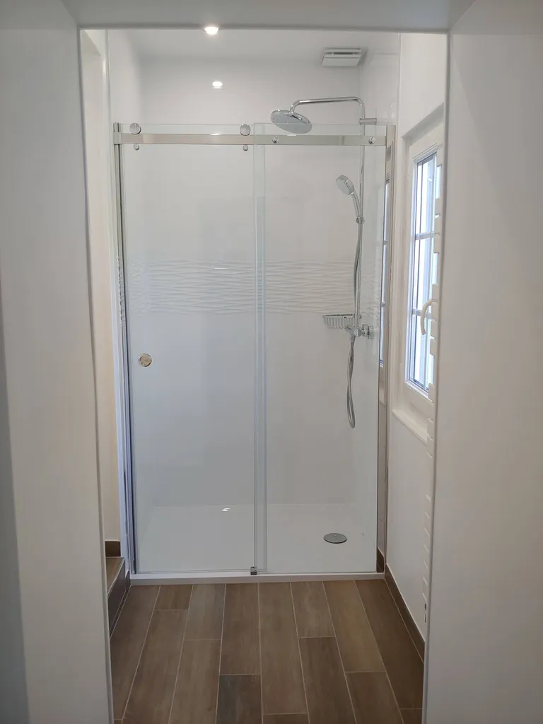 Douche avec receveur extra plat