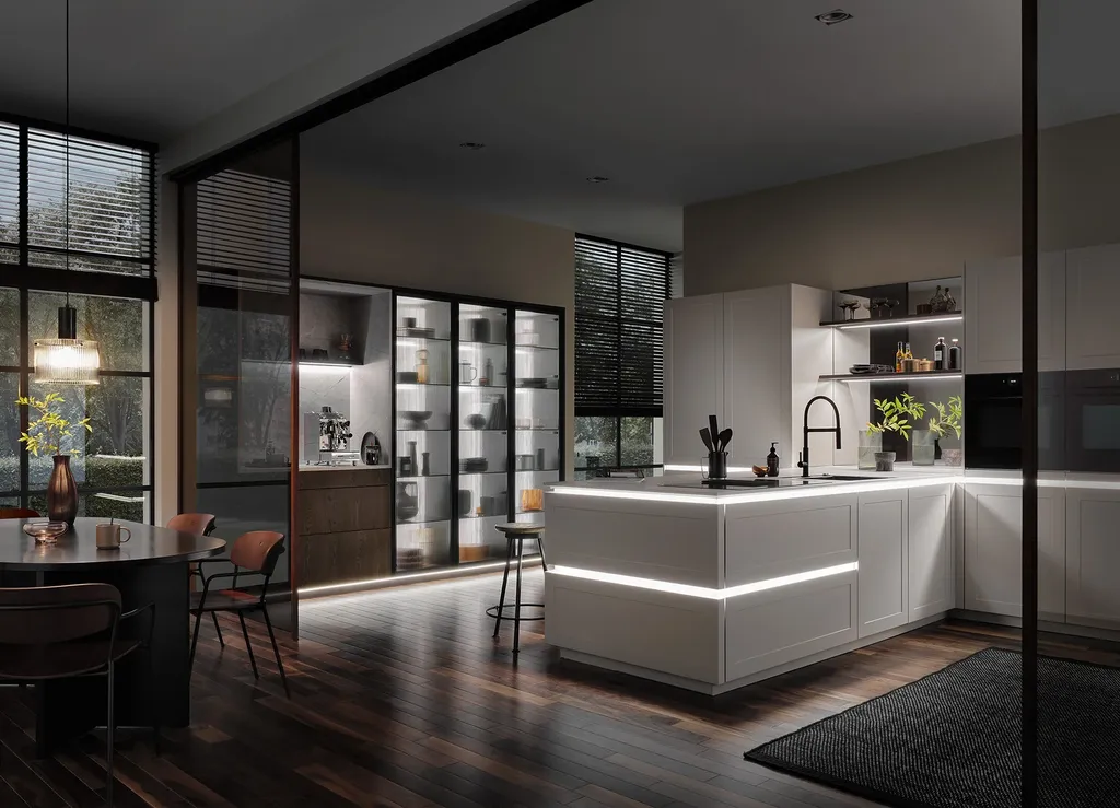 Commander votre cuisine design scandinave et épurée avec îlot central et finitions bois naturel à Muret proche de Eaunes et Toulouse